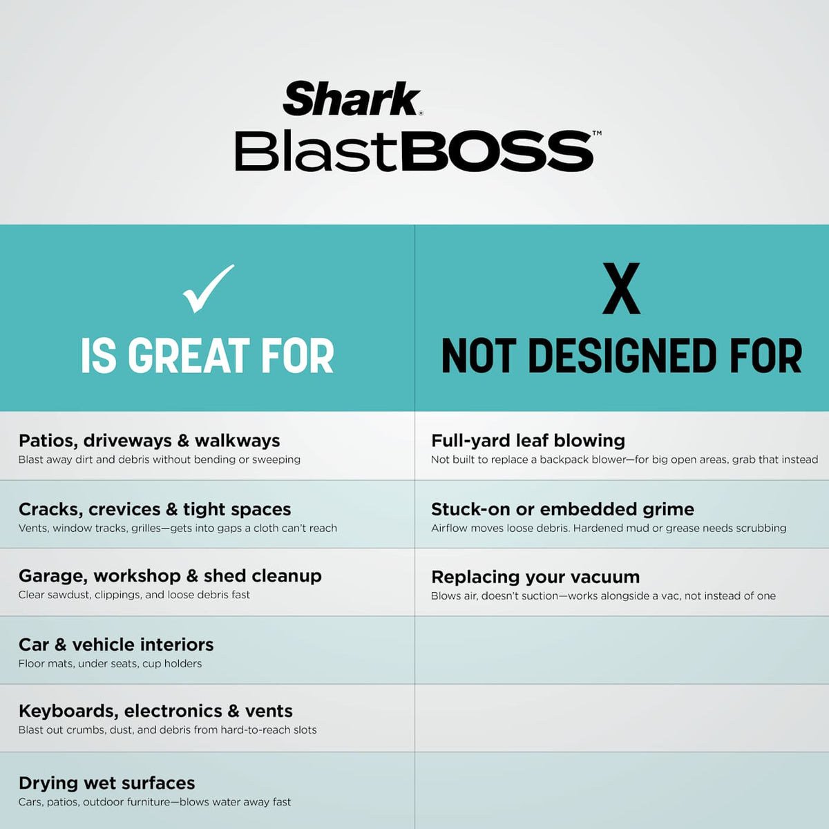 Shark BlastBoss™ Air Blower with BlastBroom™ in Charcoal