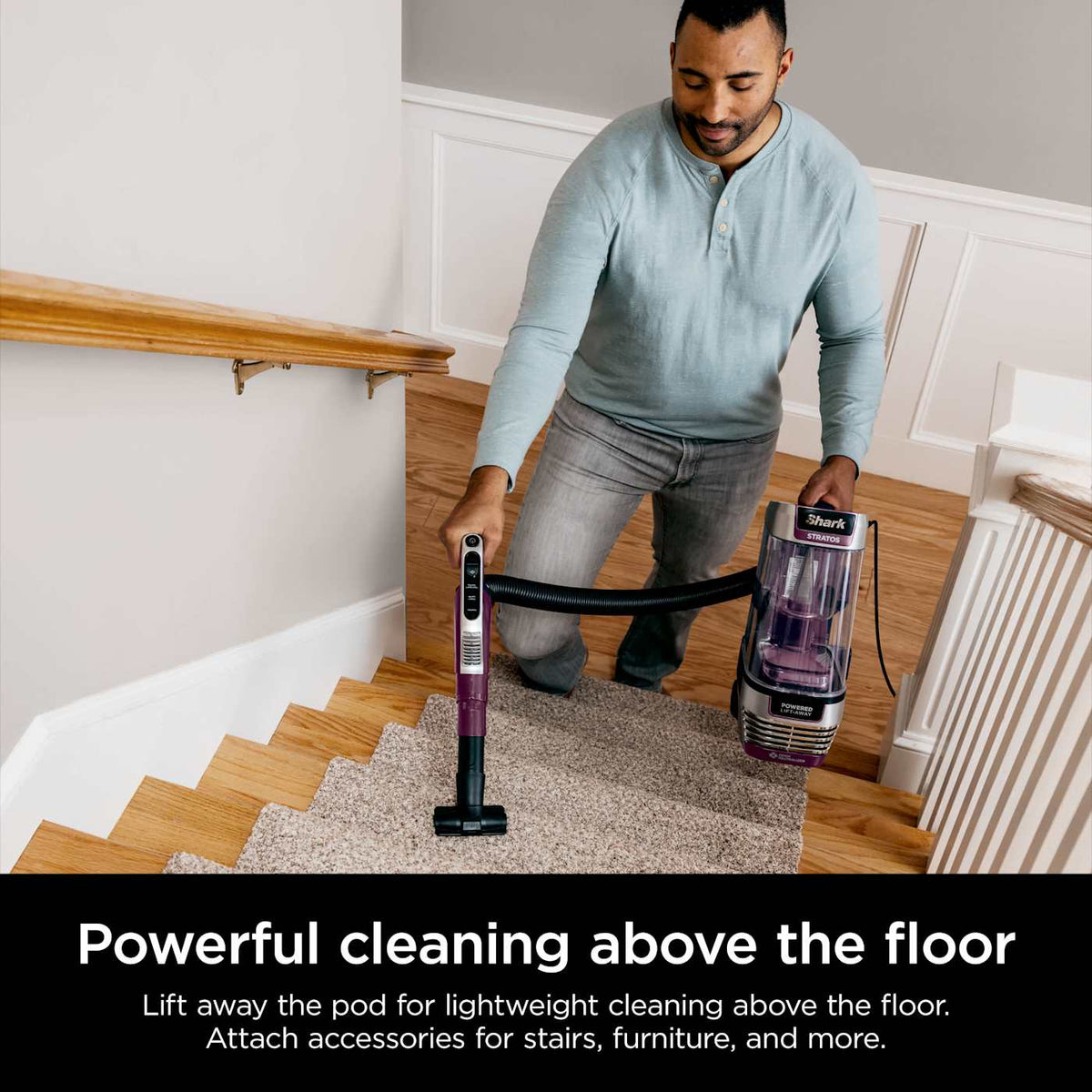 Shark Stratos™ Upright Vacuum with DuoClean® PowerFins™ HairPro™, Powered Lift-Away®, Self-Cleaning Brushroll, and Odor Neutralizer Technology